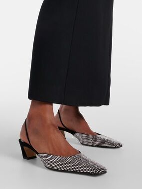 Khaite never worn embellished Black Slingback Low Heel Pumps